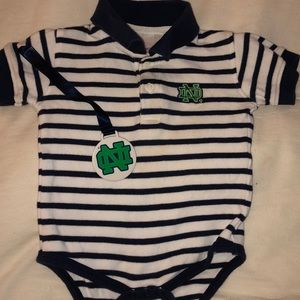Notre Dame ☘️ onesie and pacifier holder Size 6 mo